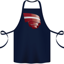 Curled Latvia Flag Latvian Day Football Cotton Apron 100% Organic Navy Blue
