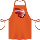 Curled Latvia Flag Latvian Day Football Cotton Apron 100% Organic Orange