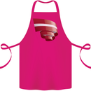 Curled Latvia Flag Latvian Day Football Cotton Apron 100% Organic Pink