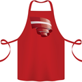 Curled Latvia Flag Latvian Day Football Cotton Apron 100% Organic Red