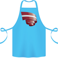 Curled Latvia Flag Latvian Day Football Cotton Apron 100% Organic Turquoise