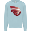 Curled Latvia Flag Latvian Day Football Kids Sweatshirt Jumper Light Blue