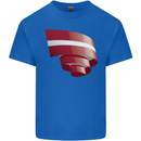 Curled Latvia Flag Latvian Day Football Mens Cotton T-Shirt Tee Top Royal Blue