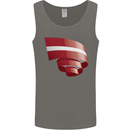 Curled Latvia Flag Latvian Day Football Mens Vest Tank Top Charcoal