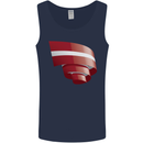 Curled Latvia Flag Latvian Day Football Mens Vest Tank Top Navy Blue