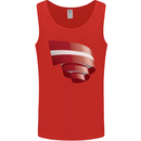 Curled Latvia Flag Latvian Day Football Mens Vest Tank Top Red