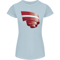 Curled Latvia Flag Latvian Day Football Womens Petite Cut T-Shirt Light Blue