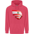 Curled Lebanon Flag Lebanese Day Football Childrens Kids Hoodie Heliconia