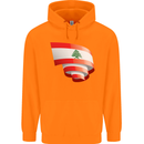Curled Lebanon Flag Lebanese Day Football Childrens Kids Hoodie Orange