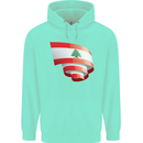 Curled Lebanon Flag Lebanese Day Football Childrens Kids Hoodie Peppermint
