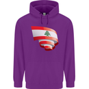 Curled Lebanon Flag Lebanese Day Football Childrens Kids Hoodie Purple