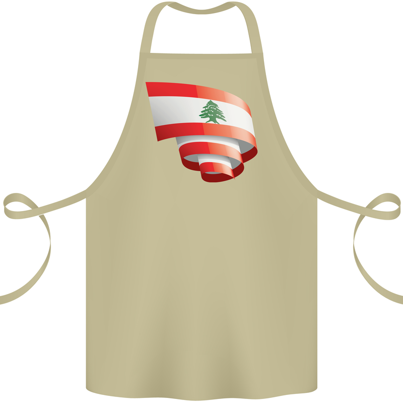 Curled Lebanon Flag Lebanese Day Football Cotton Apron 100% Organic Khaki