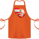 Curled Lebanon Flag Lebanese Day Football Cotton Apron 100% Organic Orange