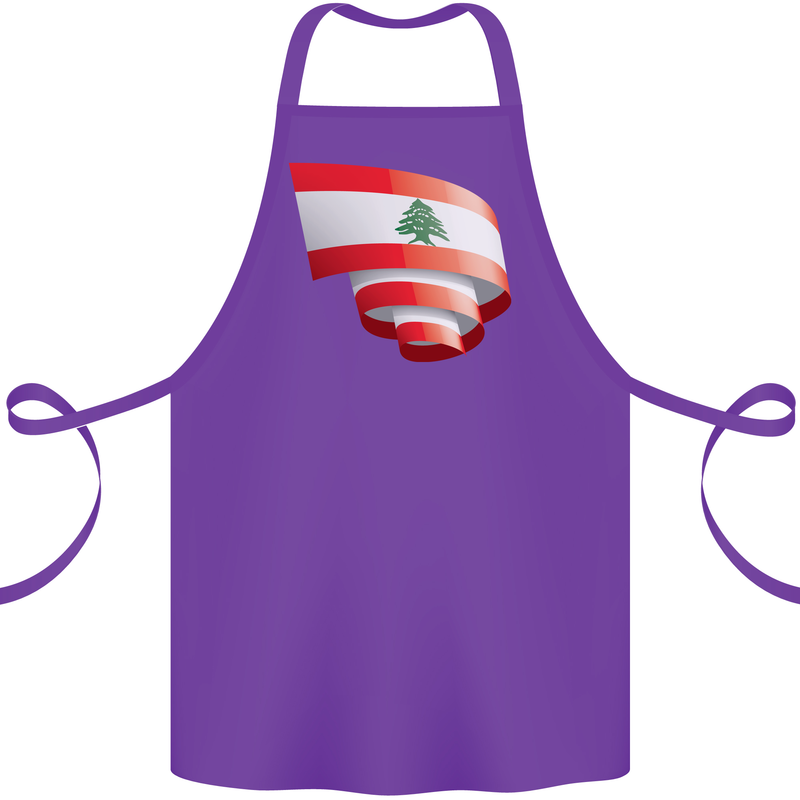 Curled Lebanon Flag Lebanese Day Football Cotton Apron 100% Organic Purple