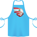 Curled Lebanon Flag Lebanese Day Football Cotton Apron 100% Organic Turquoise