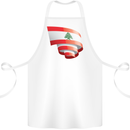Curled Lebanon Flag Lebanese Day Football Cotton Apron 100% Organic White