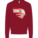 Curled Lebanon Flag Lebanese Day Football Kids Sweatshirt Jumper Red