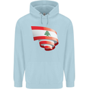 Curled Lebanon Flag Lebanese Day Football Mens 80% Cotton Hoodie Light Blue