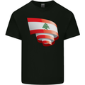 Curled Lebanon Flag Lebanese Day Football Mens Cotton T-Shirt Tee Top Black