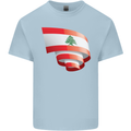 Curled Lebanon Flag Lebanese Day Football Mens Cotton T-Shirt Tee Top Light Blue