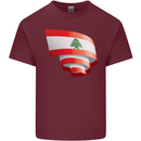 Curled Lebanon Flag Lebanese Day Football Mens Cotton T-Shirt Tee Top Maroon