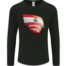 Curled Lebanon Flag Lebanese Day Football Mens Long Sleeve T-Shirt Black