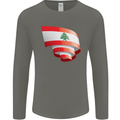 Curled Lebanon Flag Lebanese Day Football Mens Long Sleeve T-Shirt Charcoal