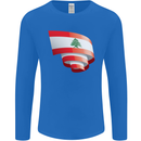 Curled Lebanon Flag Lebanese Day Football Mens Long Sleeve T-Shirt Royal Blue