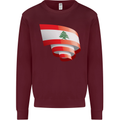 Curled Lebanon Flag Lebanese Day Football Mens Sweatshirt Jumper Maroon