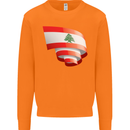 Curled Lebanon Flag Lebanese Day Football Mens Sweatshirt Jumper Orange