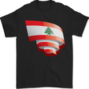 Curled Lebanon Flag Lebanese Day Football Mens T-Shirt 100% Cotton Black