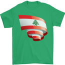 Curled Lebanon Flag Lebanese Day Football Mens T-Shirt 100% Cotton Irish Green