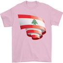 Curled Lebanon Flag Lebanese Day Football Mens T-Shirt 100% Cotton Light Pink