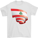 Curled Lebanon Flag Lebanese Day Football Mens T-Shirt 100% Cotton White