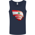 Curled Lebanon Flag Lebanese Day Football Mens Vest Tank Top Navy Blue