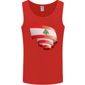 Curled Lebanon Flag Lebanese Day Football Mens Vest Tank Top Red