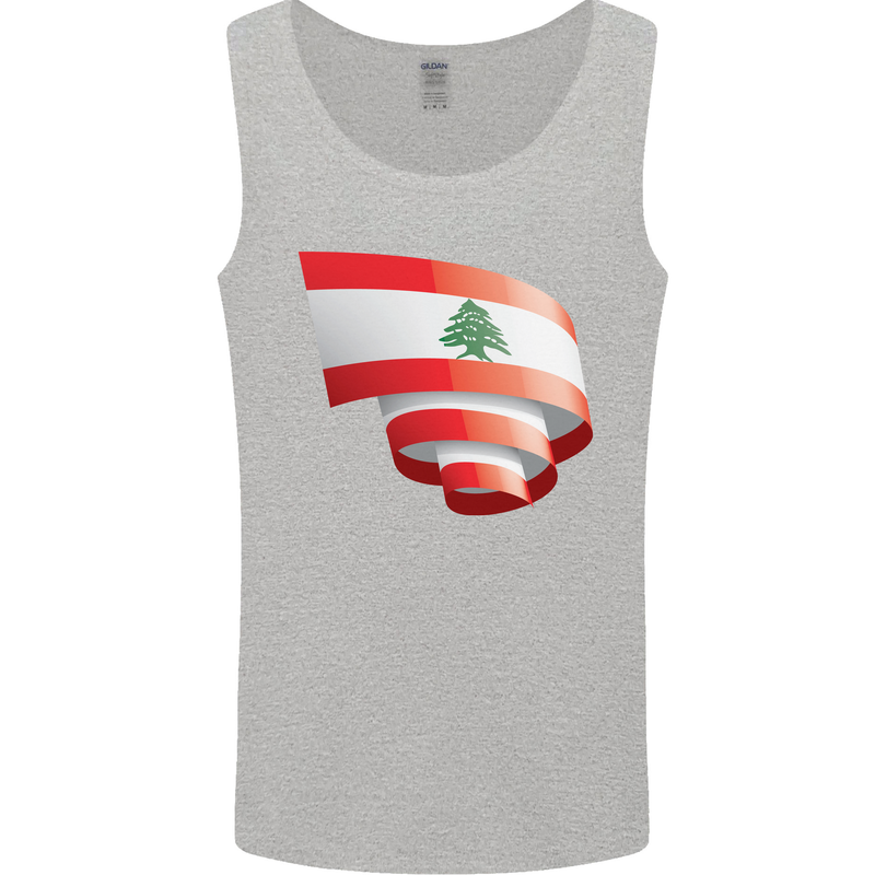 Curled Lebanon Flag Lebanese Day Football Mens Vest Tank Top Sports Grey