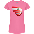 Curled Lebanon Flag Lebanese Day Football Womens Petite Cut T-Shirt Azalea