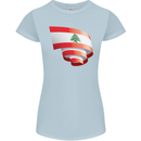 Curled Lebanon Flag Lebanese Day Football Womens Petite Cut T-Shirt Light Blue