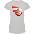 Curled Lebanon Flag Lebanese Day Football Womens Petite Cut T-Shirt Sports Grey