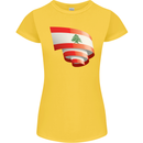 Curled Lebanon Flag Lebanese Day Football Womens Petite Cut T-Shirt Yellow