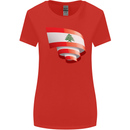 Curled Lebanon Flag Lebanese Day Football Womens Wider Cut T-Shirt Red