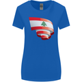 Curled Lebanon Flag Lebanese Day Football Womens Wider Cut T-Shirt Royal Blue