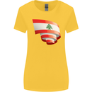 Curled Lebanon Flag Lebanese Day Football Womens Wider Cut T-Shirt Yellow