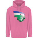 Curled Lesotho Flag Basotho Day Football Childrens Kids Hoodie Azalea