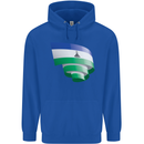 Curled Lesotho Flag Basotho Day Football Childrens Kids Hoodie Royal Blue