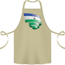 Curled Lesotho Flag Basotho Day Football Cotton Apron 100% Organic Khaki