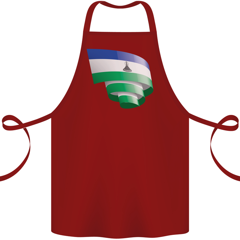 Curled Lesotho Flag Basotho Day Football Cotton Apron 100% Organic Maroon