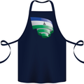 Curled Lesotho Flag Basotho Day Football Cotton Apron 100% Organic Navy Blue
