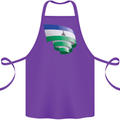 Curled Lesotho Flag Basotho Day Football Cotton Apron 100% Organic Purple